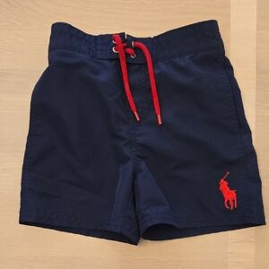 Polo by Ralph Lauren Toddlers 24M Dark Blue Shorts with Red Accents